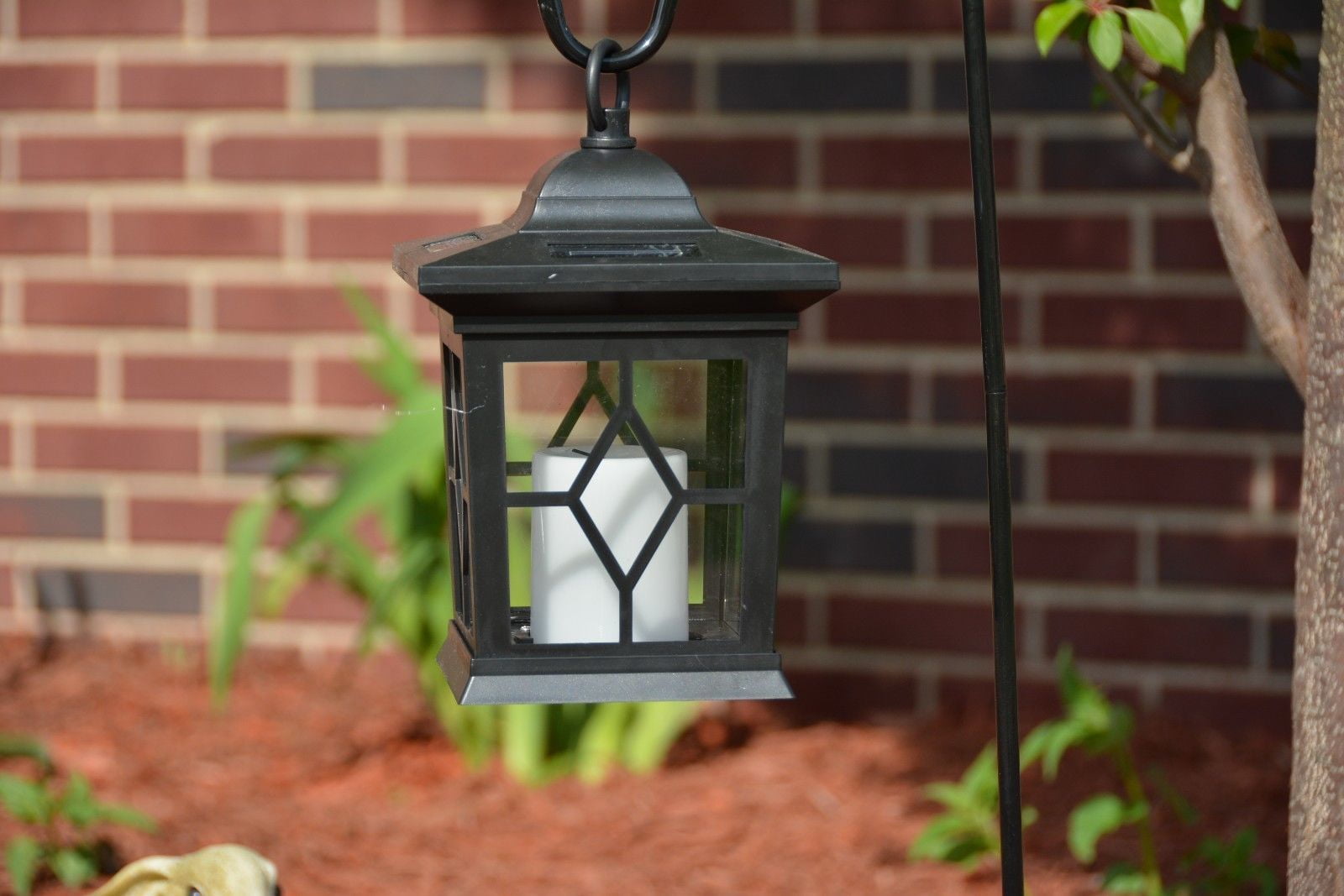4 pack LED Solar Power Outdoor Hanging Venetian Black Lantern w amber Light by