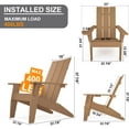 thumbnail image 6 of WINSOON Cup-Holder Adirondack Chair and Table Set 3 PCS Outdoor Patio Chairs, Teak Finish, 6 of 7