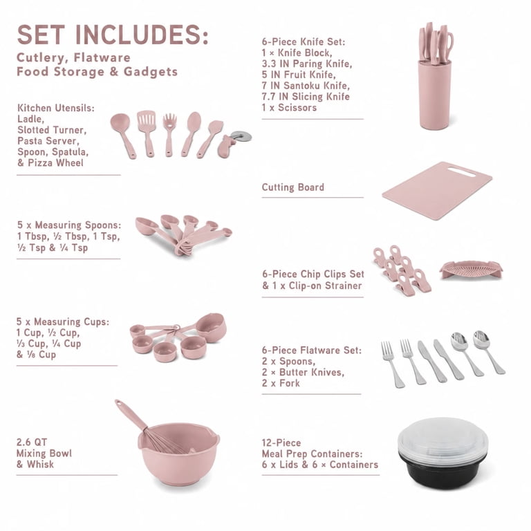 Elements by Thyme & Table 60-Piece Ceramic Non-Stick Cookware Set