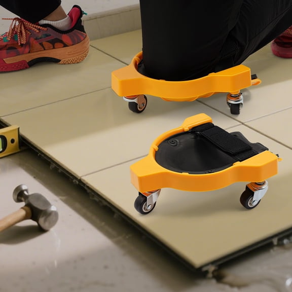 Rolling Knee Pad With wheels Flexible Sliding Knee Pads With Adjustable Straps