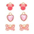 thumbnail image 2 of Disney Minnie Mouse Pink Bow Charm Hoop Earring Set, 3 Charms and 1 Hoop, 2 of 8
