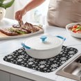 thumbnail image 2 of Black Christmas Snowflake Pattern Dish Drying Mat for Kitchen 1 Pack, Ultra Absorbent Microfiber Dishes Drainer Mats,16x18in(41x46cm), 2 of 6