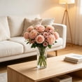 thumbnail image 3 of Artificial Flower Bouquet 13.39 Inch Silkly Fake Flowers with Roses Hydrangea Chrysanthemums Faux Floral Arrangement for Vase Home Wedding Party Decor, 3 of 6