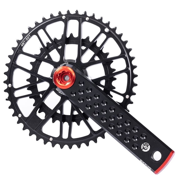 BUCKLOS 170mm Crank 48-32T/50T Double Chainring Gravel/Road Bike Fit Shimano Crankset Part