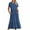 Dark Blue, variant on QLEICOM Women Casual Loose Bohemian Dress with Pockets Short Sleeve Long Maxi Dress Summer Flowy Tiered Beach Swing Dress Green XL, US Size: 10
