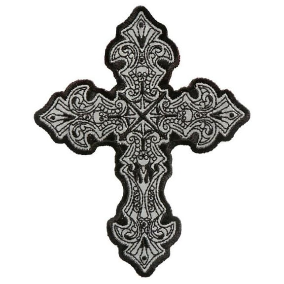 Hot Leathers  4 x 5 in. Reflective Crucifix Patch