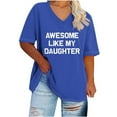 thumbnail image 2 of Aloohaidyvio Plus Size Shirts for Women,Women's Trendy Funny Print T Shirts Summer Soft Basic Tees Short Sleeve V Neck Tunic Tops Loose Dressy Blouse, 2 of 4