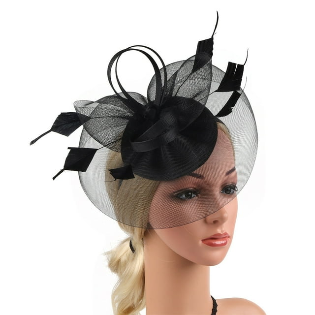PEIXUN Chapeau de Fascinateur 2023 Fleur Plume Maille Bandeau de Fête pour Femmes