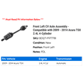 thumbnail image 2 of Front Left CV Axle Assembly - Compatible with 2009 - 2014 Acura TSX 2.4L 4-Cylinder 2010 2011 2012 2013, 2 of 2