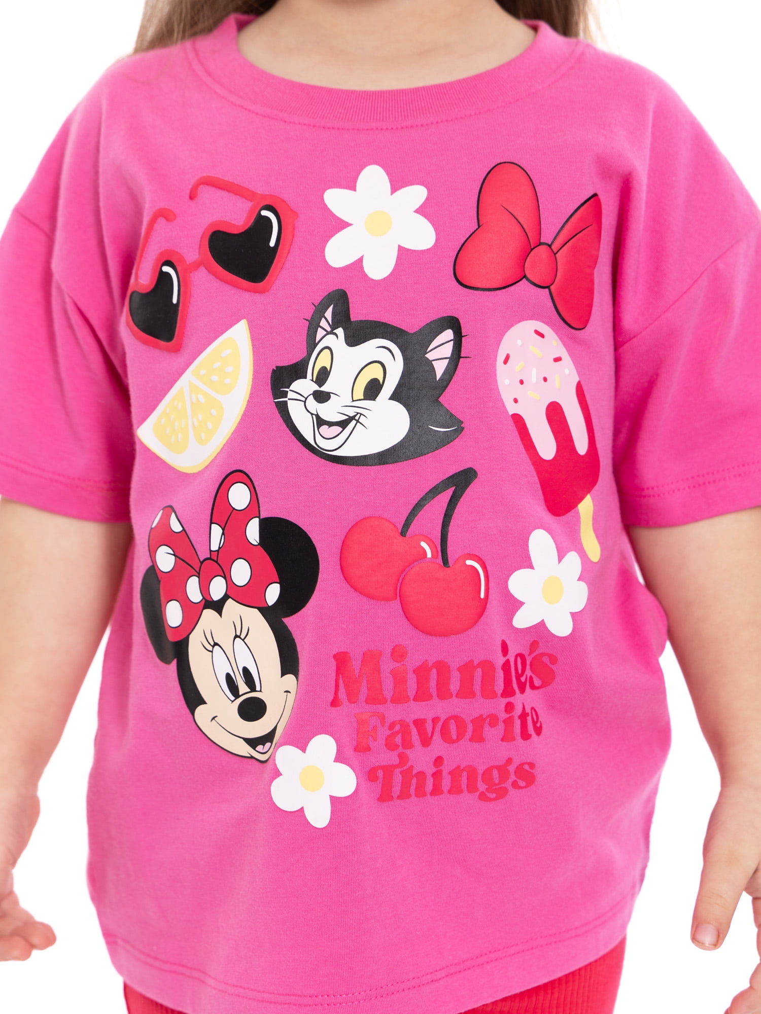 Minnie Mouse Toddler Girls Graphic Tee and Bike Shorts Set, 2-Piece, Sizes 12M-5T