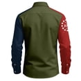 thumbnail image 4 of Men 250th Anniversary Shirt American Flag Printed Button Down Collared T-Shirts Fashion Long Sleeve Patriotic Tee, 4 of 4
