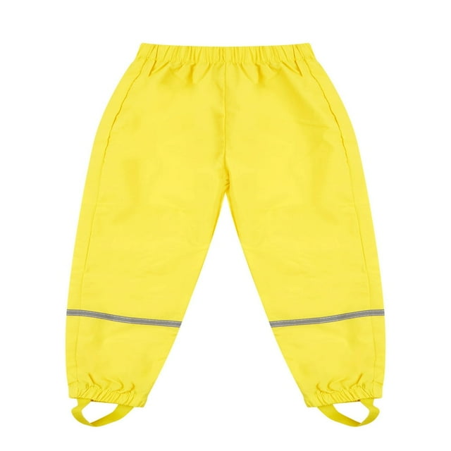 Kids Rain-Proof Pants High Elastic Waist Trousers Ankle-Banded Pants