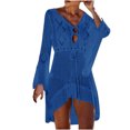 thumbnail image 1 of Pompotops Womens Sexy Flared Sleeves Kimono Hollow Out Solid Color Blouse Loose Tops, 1 of 7