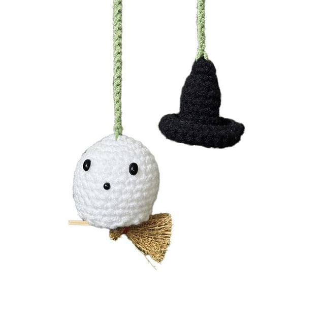 SharkTRUE Miroir Charmant Crocheté Fantôme & Citrouille Fait Main Automne Halloween