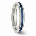 thumbnail image 4 of Stainless Steel 4mm September Blue CZ Ring Size: 9; for Adults and Teens; for Women and Men, 4 of 6