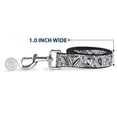 thumbnail image 5 of Buckle-Down Pet Leash, Dog Leash, Floral Paisley White Black, 4 Feet Long 1.0 Inch Wide, 5 of 6
