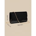 thumbnail image 6 of REMANLAN Women's Glossy Patent Leather Envelope Evening Clutch Purse, Black, 6 of 9