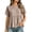 Khaki, variant on Dxzfnsa Short Sleeve Shirts for Women Casual Spring Summer Tops Ribbed Knit Striped Womens Tops Crewneck Loose Fit T Shirts S-2XL