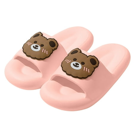 

Cute Bear Thick Sole Slippers for Women Super Soft Non Slip Bathroom Sandals