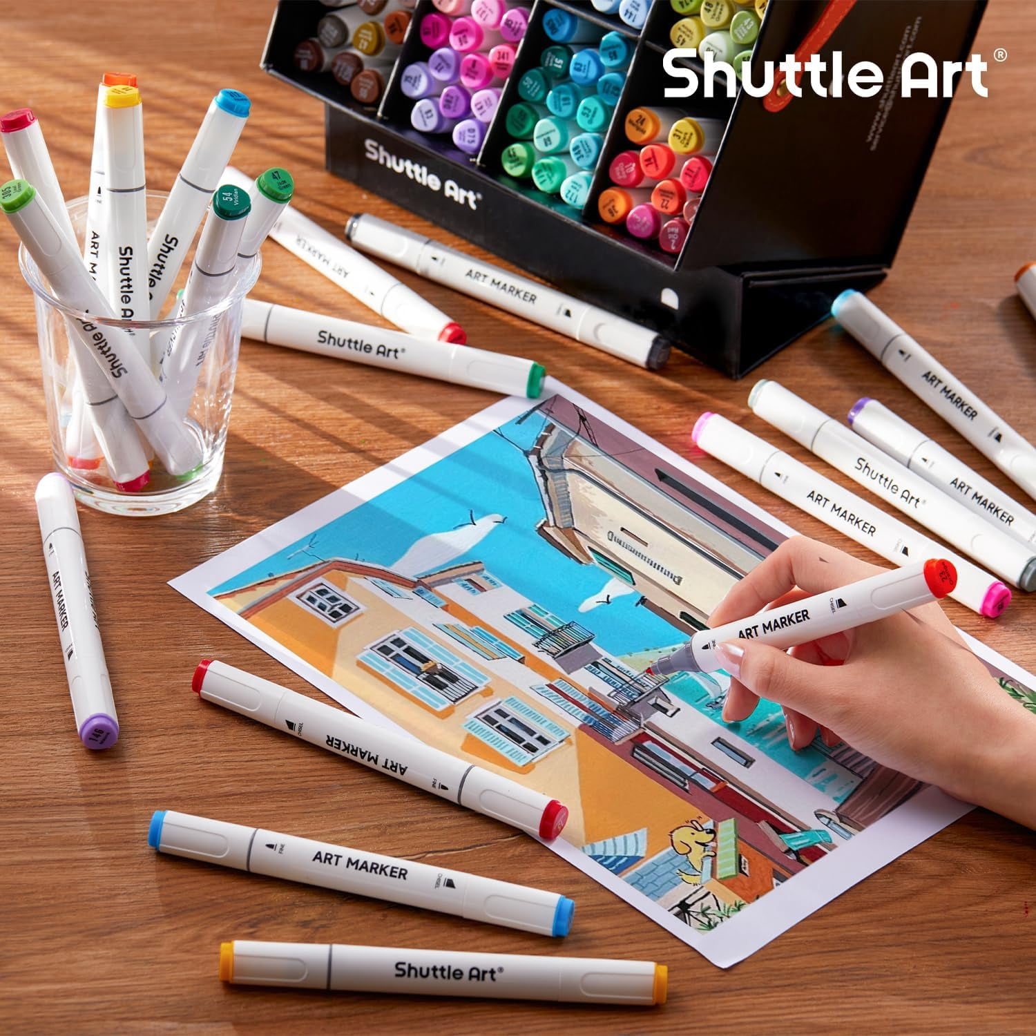 Shuttle Art, Markers, 121 Colors, Dual Tip with Blender - Walmart.com