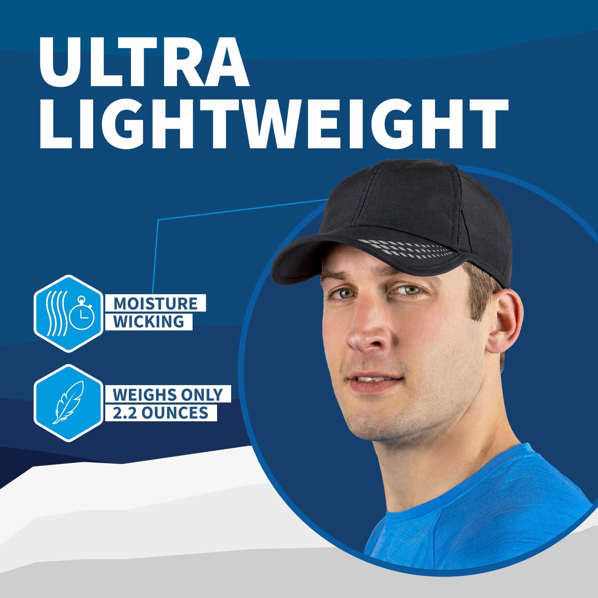 Mens UV Protection Running Hat - black/reflective