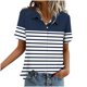 thumbnail image 5 of TaTaai Women's Versatile Short Sleeve Button Front Open Collar Print Top Summer Casual Work Shirt Relaxed Fit Holiday Plus Size Gift, 5 of 6