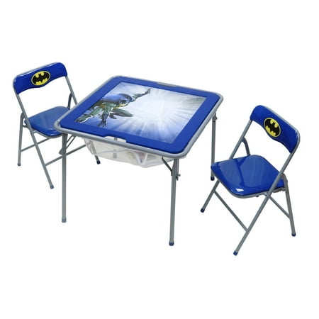 Okids Batman Childrens Metal Flip Top Table And Chair Set