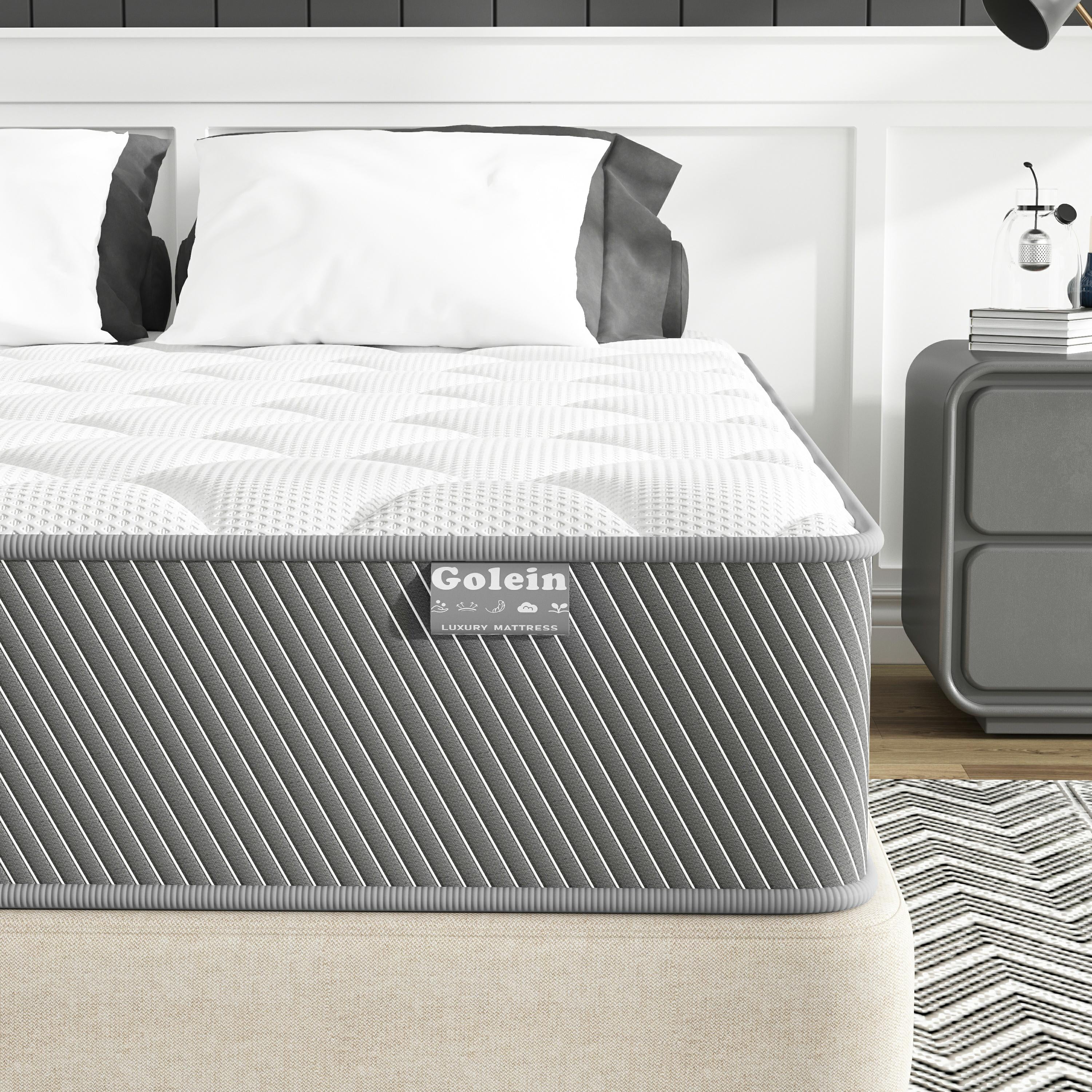 Full Size Mattress, 10 Inch Memory Foam Hybrid Mattress Full Size in a Box, Back Pressure & Pain Relief, Medium Firm Mattresses, Motion Isolation,CertiPUR-US