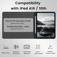thumbnail image 3 of SZPSGC for iPad (A16) 11th 10th Generation Case with Keyboard 11 inch 2025/2022,,Wireless Detachable Keyboard with Pencil Holder for iPad 10th Gen 10.9 Inch, Auto Wake/Sleep,Black, 3 of 9