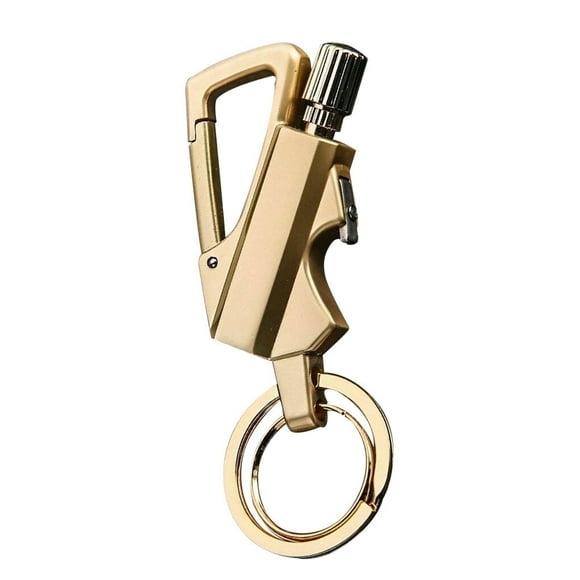 Match Lighter Permanent Match Lighter Outdoor Camping Survival starter match Fire Starter with Keyring, Gold