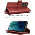 thumbnail image 5 of Takfox Moto G 5G 2024 Case, for Motorola Moto G Play 5G 2024 Wallet Case, PU Leather w Credit Card Holder Flip Cover [9 Card Slots][Kickstand] Magnetic Detachable Hard Case & Strap -Wine, 5 of 9