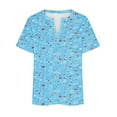 thumbnail image 5 of Plus Size Tops For Women Printed V Neck Blouse Casual Loose Summer Short Sleeve Blouse, 5 of 5