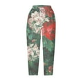 thumbnail image 4 of Boho Floral Print Women's Summer Casual Beach Pants Loose Fit Straight Wide Leg Capris Comfy High Waist Capri Pants, 4 of 5