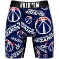 thumbnail image 2 of Men's Rock Em Socks Navy Washington Wizards All-Over Logo Boxer Briefs & Crew Socks Combo Pack, 2 of 3