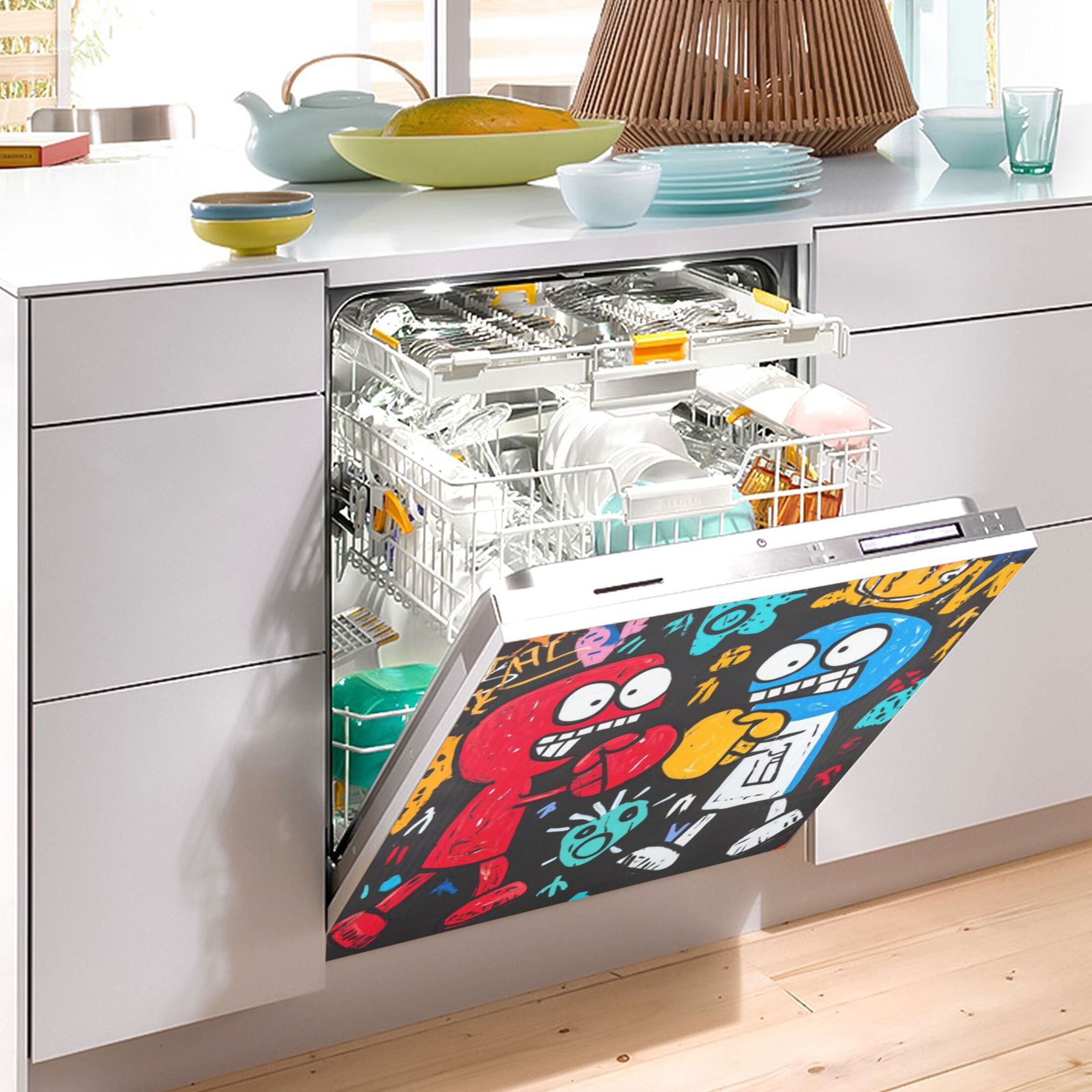 Dishwasher Magnetic Sticker 23x26 Inch Refrigerator Magnetic Sticker Washing Machine Magnetic Sticker Kitchen Panel Magnetic Sticker Home Decor Red Boxing Kit
