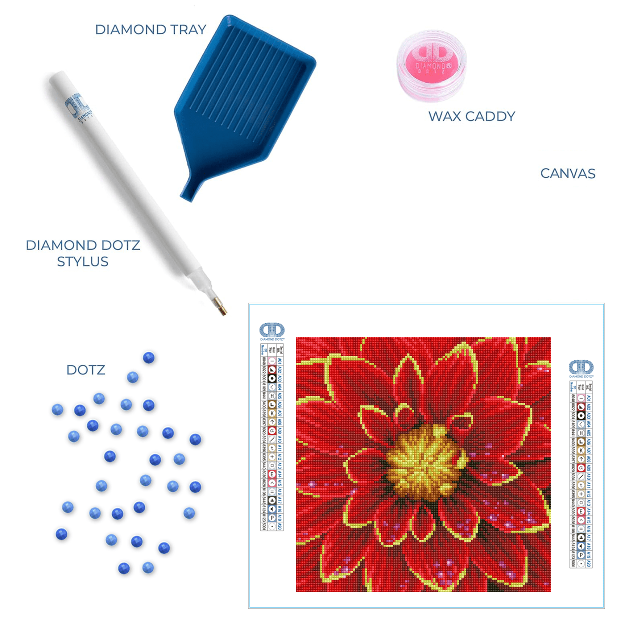Diamond Dotz Dahlia with Frame Flower Diamond Painting Kits for Adults - Diamond Art Kits a Relaxing Creative Craft Kit with Dotz Gems 12"x12"