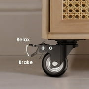 HOLKIE 2 inch Swivel Caster Wheels,(4 pack)Heavy Duty Plate Casters with Safety Brake Total Capacity 600lbs