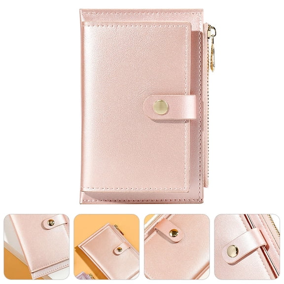 ifundom 1Pc Lightweight Pink PU Coin Wallet with Zipper for Cash and Cards