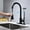Matte Black, variant on Izzovium Kitchen Faucet with Pull Out Sprayer, 22.83in Brushed Nickel Stainless Steel Single Handle Modern Design, Easy Installation & Temperature Control