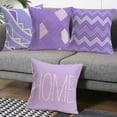 thumbnail image 3 of Modern Purple Decorative Pillow Covers Violet Geometric Pillow Case 18x18 Inch Abstract Sofa Pillow Cover Square Cotton Linen Home Word Cushion Cover Set of 4 for Couch (Purple), 3 of 6