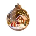 thumbnail image 2 of Liamobondopolis Glowing Christmas Story Ornament, Light Up Mini Scene with Santa and Cabin, Shatterproof Acrylic Hanging Decor, 3.14 Inches, 2 of 7