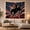 Bucking Cowboy, variant on Moon Stars Dynamic with Cowboy Riding Powerful Bucking, Mystical Fantasy for Space Lovers, Galaxy Room Decor, Housewarming Gift, Tapestry Wall Hanging for Bedroom and Dorm