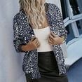 thumbnail image 2 of Casual Windbreaker Jacket Women Womens Casual Light Jackets Womens Casual Daily Jackets Lightweight Zip Up Casual Jacket Leopard&Floral Print Coat Stand Collar Short Long Bubble Jacket for Women, 2 of 7