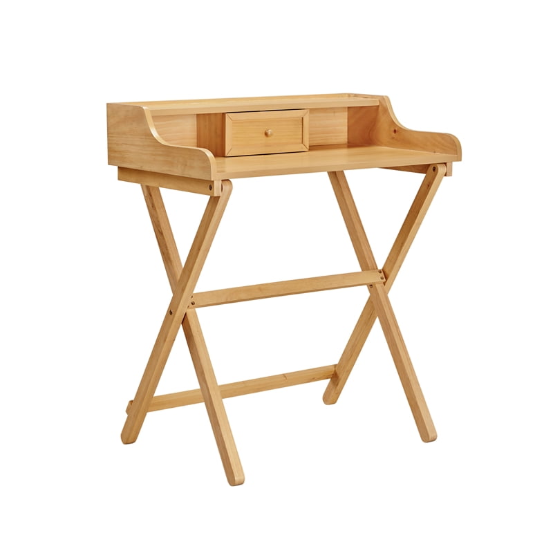 Linon Cade Wood Folding Desk In Natural Brown Walmart Canada
