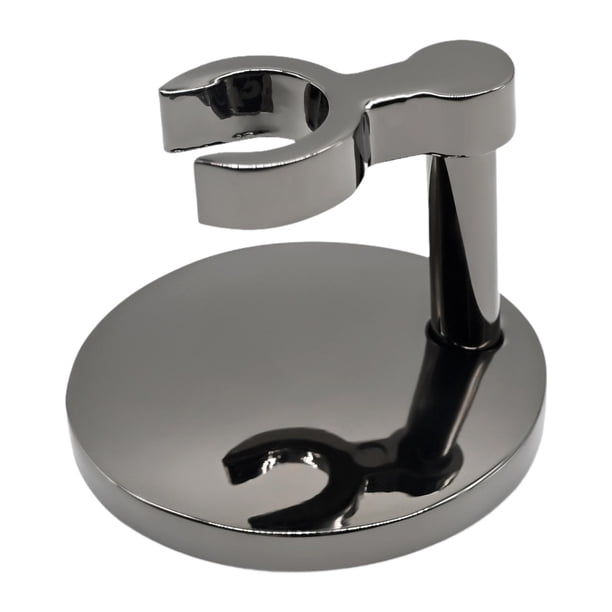 Soporte de afeitado de acero inoxidable de amplia apertura, portátil, moderno, resistente y estable. negro
