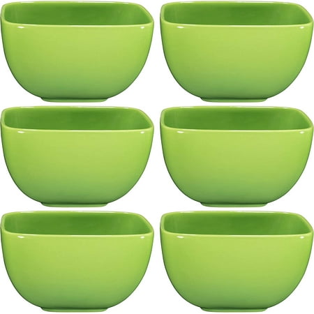 

Bruntmor 26 Oz x6 Green Porcelin Ceramic Square Soup Bowls Gradient Green