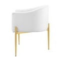 thumbnail image 3 of Tufted Accent Chair, Velvet, Metal Steel, White, Modern Contemporary Urban Design, Living Lounge Room Hotel Lobby Hospitality, 3 of 8