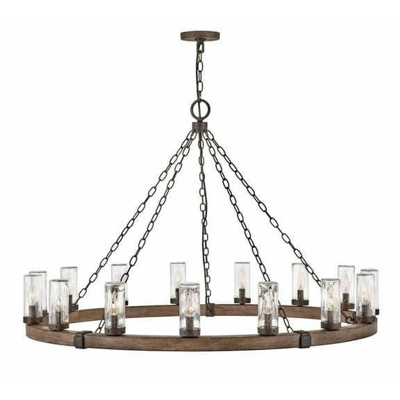 Industrial Farmhouse Fifteen Light Chandelier-Sequoia Finish-Led Lamping Type Bailey Street Home 81-Bel-3335696
