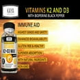 thumbnail image 3 of Vitamin K2 (MK7) with D3 5000 IU Supplement, Bioperine Capsules, Immune Health, 60 Capsules, 3 of 6