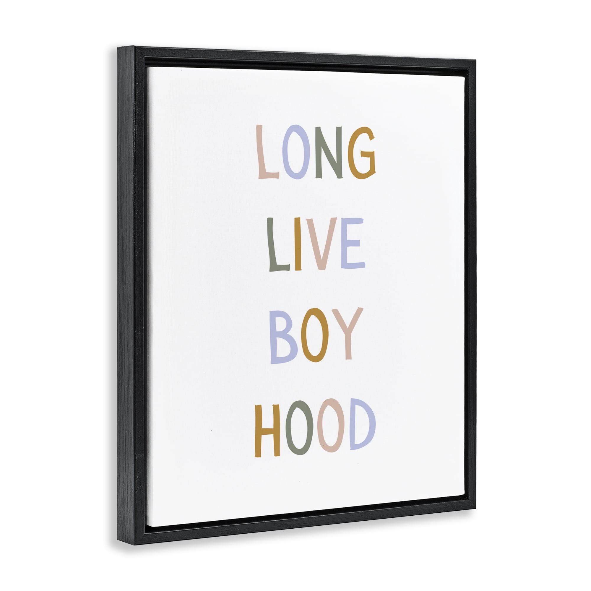 Stupell Industries Long Live Boy Hood Black Framed Floater Canvas Wall Art, design by Katie Griggs